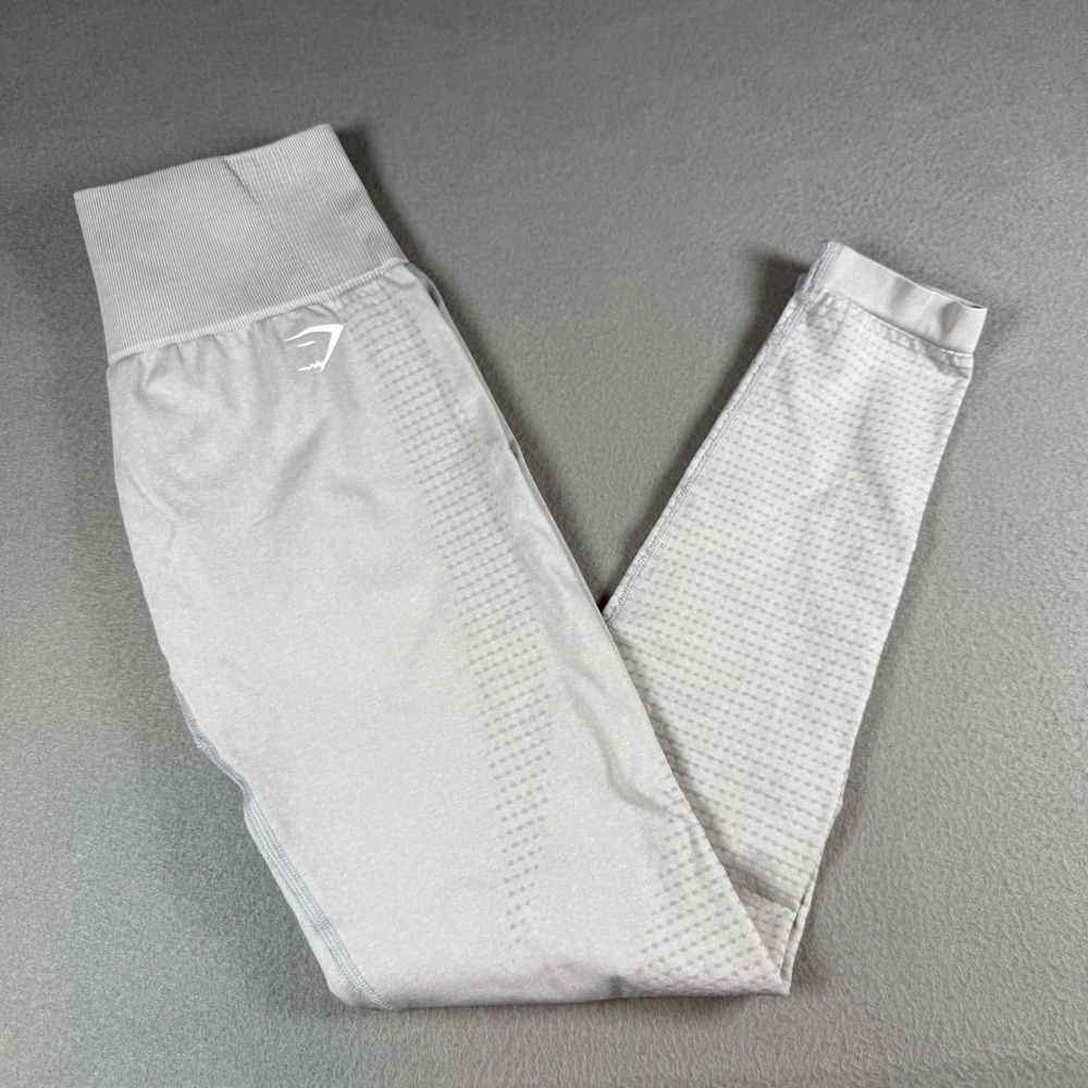 Gymshark Energy+ Seamless Leggings Gray High Waisted Eyelet Tights Womens XS
